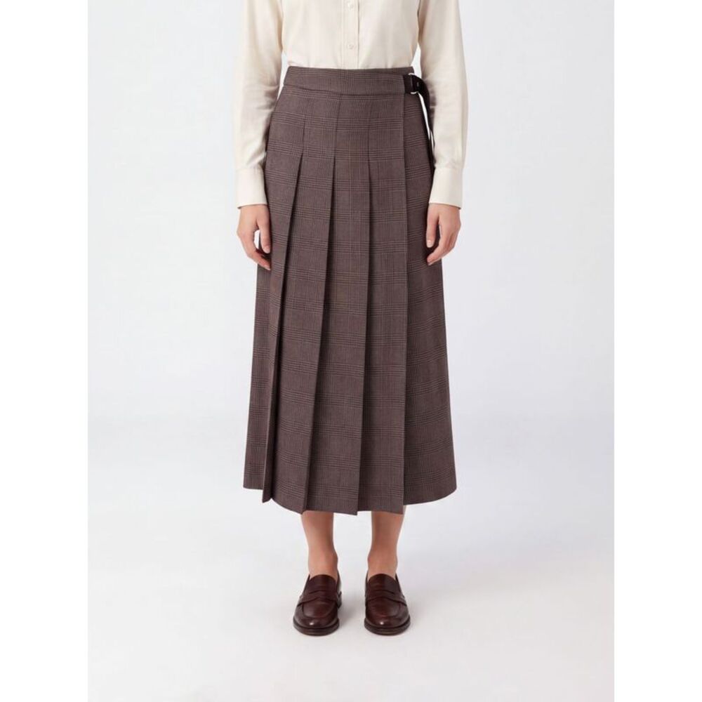 Parosh Women P.A.R.O.S.H. Riley Prince Of Wales Check Pleated Midi Wrap Skirt